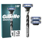 Rasoir pour homme Mach3 GILLETTE x1 manche + 3 recharges de lames