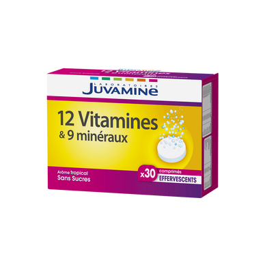 Comprimé effervescent JUVAMINE 12 vitamines+9 minéraux x30