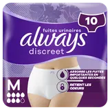 Culottes ALWAYS Discreet pour fuites urinaires taille M x10