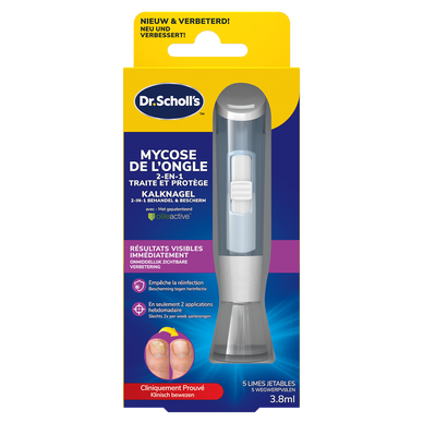 Soin 2 en 1 pour ongles abîmés et mycose SCHOLL, limes jetables + solution liquide de