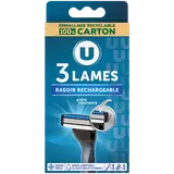 Rasoir masculin système 3 lames avec recharge