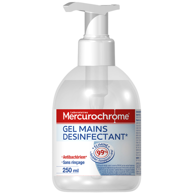Gel mains antibactérien hydroalcoolique MERCUROCHROME, 250ml