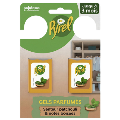 PYREL Gel anti-mites textiles patchoulis & notes boisées x2