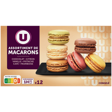 Assortiment de macarons congelés 6 parfums 12 pièces, 154g