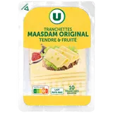 Maasdam Original au lait pasteurisé  27%MG - Barquette 10 tranches, 200g
