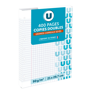 Copie double perforée 21x29,7cm 400p 90g Seyès