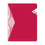 Cahier piqûre 96p grands carreaux rouge - 17x22cm
