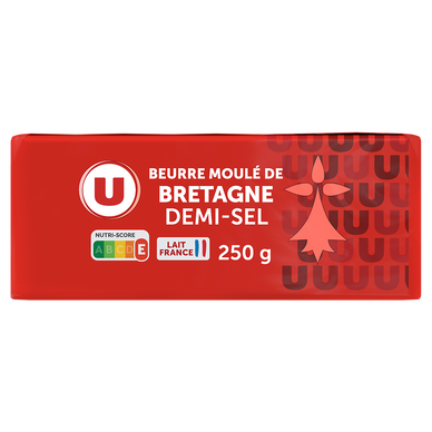 Beurre moulé de Bretagne demi-sel 80% MG plaquette de 250g