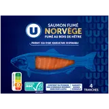 Saumon  fumé au bois de hêtre, Atlantique Norvège, salé au sel sec, 4tranches - 140g