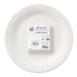 Assiette en carton FSC diamètre 23cm blanc x50