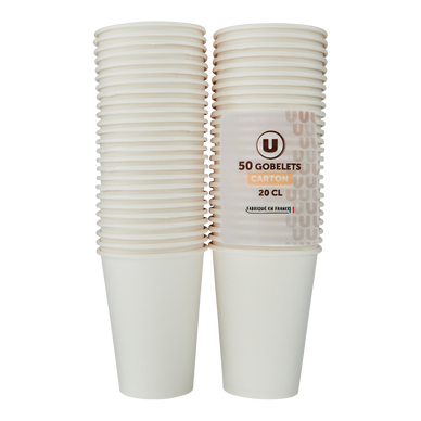 Gobelet en carton 20cl blanc x50