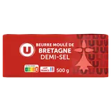 Beurre moulé demi-sel 80%MG, plaquette de 500g