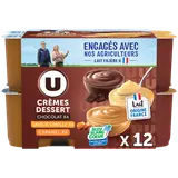 Crème dessert, pack panaché chocolat, vanille, caramel - 12x125g