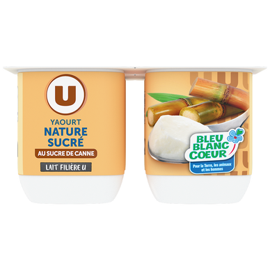 Yaourt nature au sucre de canne 4x125g