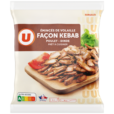 Emincés de volaille cuits kebab U sachet de 500g