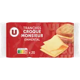 Fromage fondu à l'emmental pour croque monsieur  17%MG - 20 tranches,340g