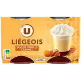 Dessert liégeois saveur vanille caramel - 4x100g