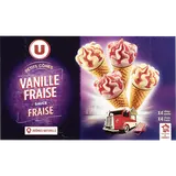Petits cônes glacés vanille-fraise - X8 344G
