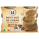Desserts lactés à la crème aux oeufs frais saveur café  4x100g