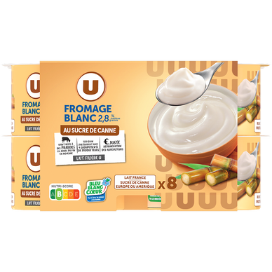 Fromage blanc nature sucré U 8x100g