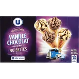 Mini cônes glacés vanille-chocolat  x8