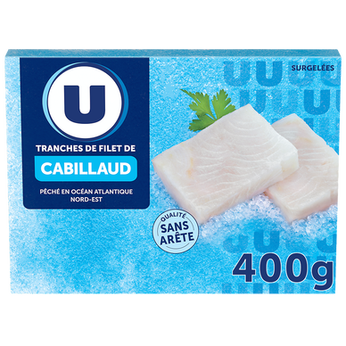 Tranches de filet de cabillaud nature  4x100g