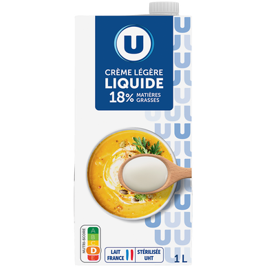 Crème UHT liquide 18%MG - Brique 1L