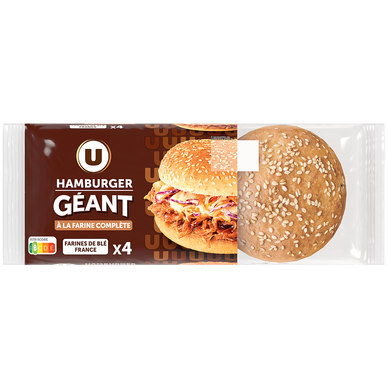 Pain hamburger géant complet x4 - 330g