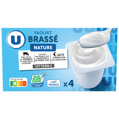 Yaourt brassé nature U  x4  -125g