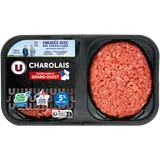 Steak haché, 5%MAT GR, Charolais GRAND-OUEST, France, 2 pièces 125g,sous atmosphere