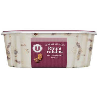 Crème glacée rhum/raisins, bac 534G
