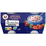 Yaourt à la grecque avec morceaux de fraise 4x150g