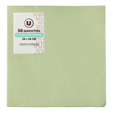 Serviette olive x50 - 38x38cm