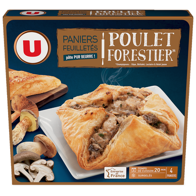 Paniers feuilletés poulet mélange forestier - 4x100g