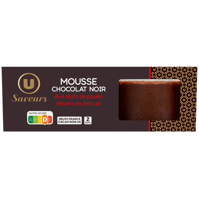 Mousse aux oeufs au chocolat noir  2x90g