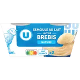 Semoule au lait de brebis nature sucré  2x140g