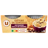 Gâteau de semoule aux raisins nappé caramel  4x100g