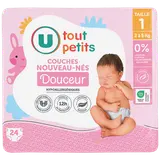 Couches douceur plus nouveaux-nés taille 1 2/5kg  x24