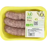 Saucisse de Toulouse BIO,  France, 3 pièces, barquette, 300g