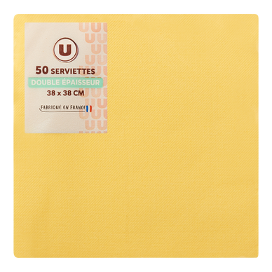 Serviette jaune x50 - 38x38cm