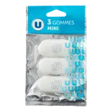Mini gomme ovale blanc x3