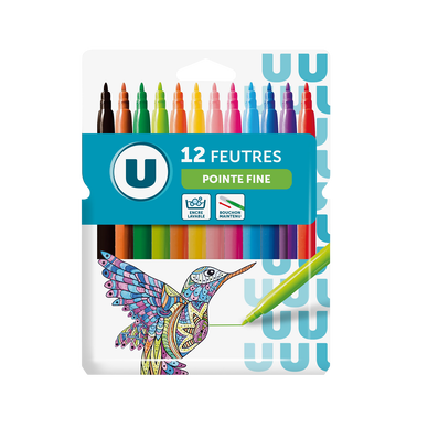 Stylo feutre pointe fine x12