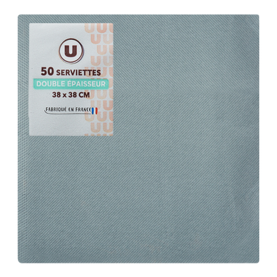 Serviette gris x50 - 38x38cm