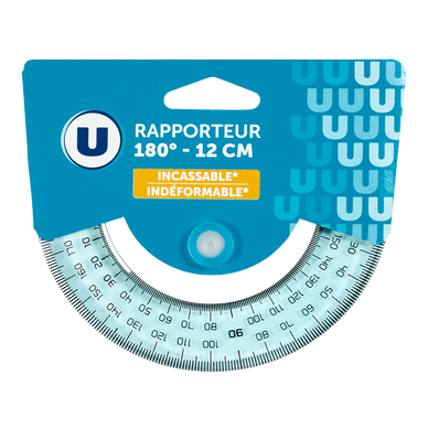 Rapporteur 180 degrés 12cm biseauté