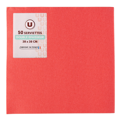 Serviette rouge x50 - 38x38cm