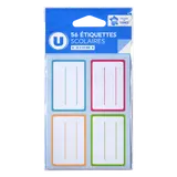 Étiquettes scolaires 36x54mm x56 multicolore