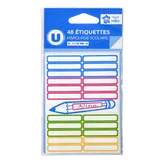 Etiquettes pour marquage stylo fourniture scolaire 7x40mm x48