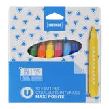 Feutre pointe maxi intense x10 assortis