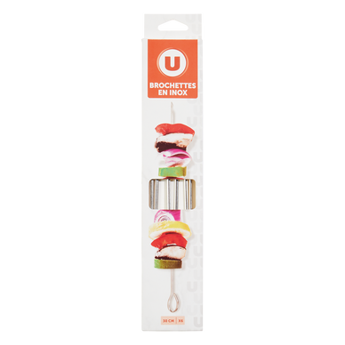 Brochette en inox 30cm x6