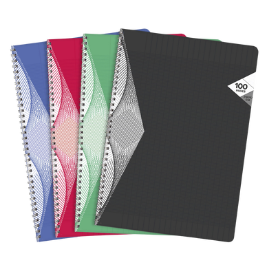 Cahier reliure 21x29,7cm 100p Seyès 5x5 rouge